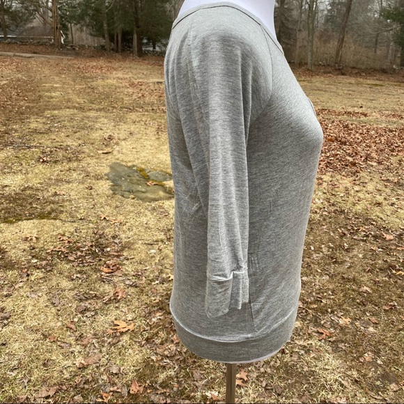 CHASER TOP TEE SHORT ELBOW SLEEVE BOAT NECK GRAY STRETCH Size XS - Picture 5 of 9